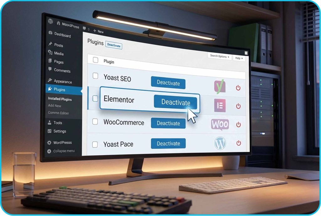 غیرفعال کردن افزونه ها 