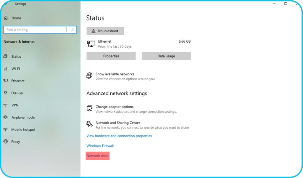 Network reset